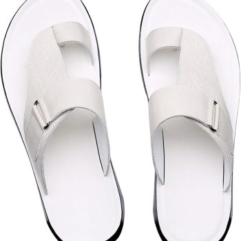 Men's PU Leather Thong Sandals Open Toe Slip on Slippers