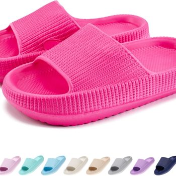 Cloud Slides for Kids, Toddler Boys Girls Pillow Shower Bathroom Slippers, Non-Slip Open Toe Super Soft Comfy Thick Sole Home House Beach Clouds Cushion Slide Sandals for Indoor Outdoor Shoes