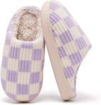 Kids Slippers for Boys and Girls Plush Lined Memory Foam Comfort Non-Slip Sole Warm Winter House Shoes for Toddlers & Big Kids Indoor/Outdoor Wear