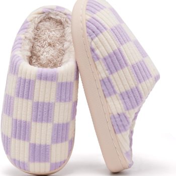 Kids Slippers for Boys and Girls Plush Lined Memory Foam Comfort Non-Slip Sole Warm Winter House Shoes for Toddlers & Big Kids Indoor/Outdoor Wear