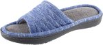 Women's Premium Knit Slide Slippers - Moisture-Wicking Lining, Rubber Indoor/Outdoor Sole - Machine Washable House Shoes