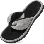 Women's Memory Foam Spa Thong Flip Flops Cozy Indoor Slippers, Ladies Summer Lightweight Open Toe House Sandals