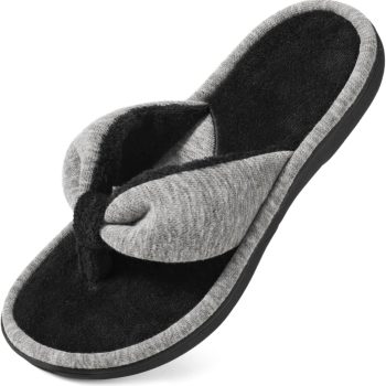 Women's Memory Foam Spa Thong Flip Flops Cozy Indoor Slippers, Ladies Summer Lightweight Open Toe House Sandals