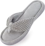 Women's Memory Foam Flip Flop Slippers - Adjustable Thong, Anti-Slip Indoor/Outdoor House Slides with Cloud Comfort